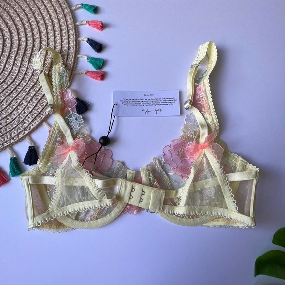 For Love And Lemons Luella Bra Pastel Yellow Small NEW - Picture 6 of 7